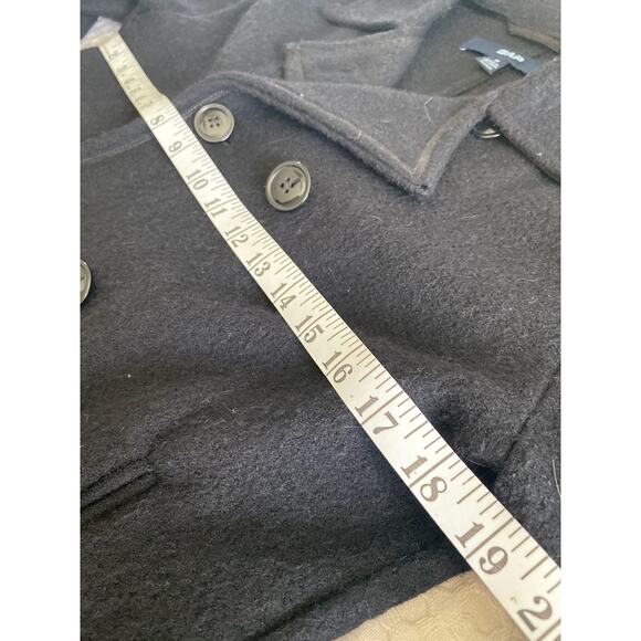 Gap Y2K Women’s 100% Wool Black‎ Pea Swing Coat Jacket Sz M - Picture 4 of 8